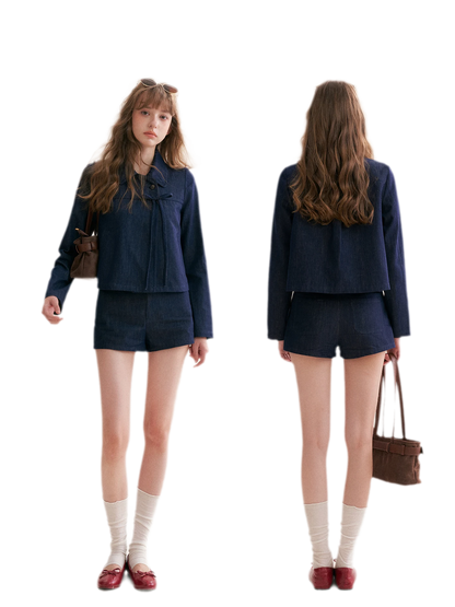 Lyocell Cotton Bow Denim Set