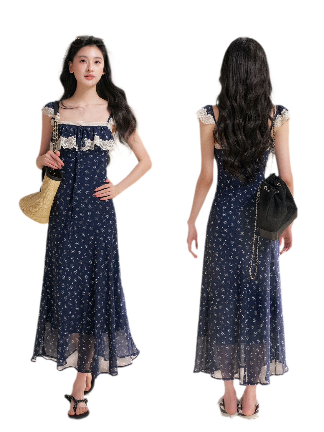Lace Floral Camisole Dress
