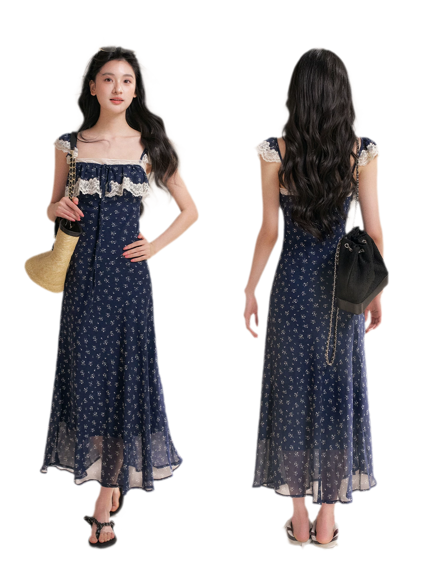 Lace Floral Camisole Dress