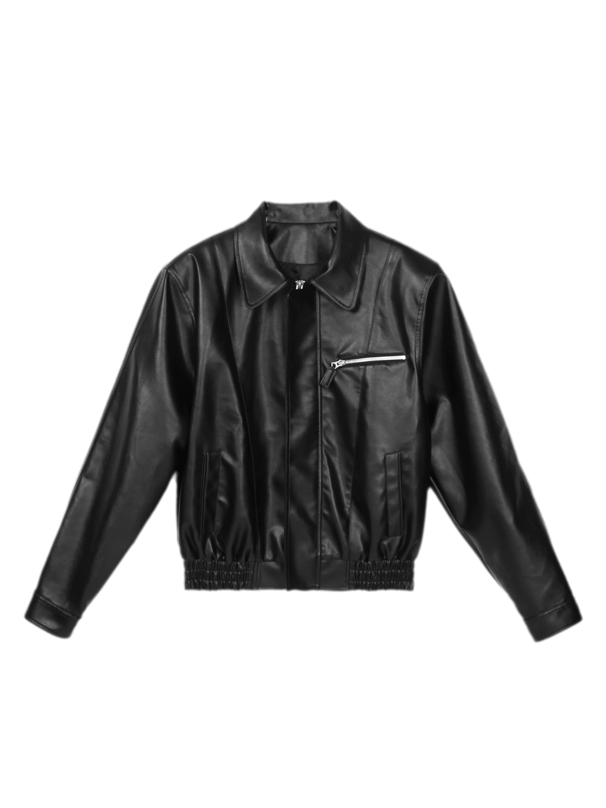Textured Oversized Leather-Look Jacket
