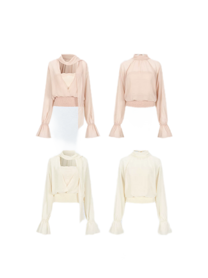 Reversible Chiffon Tie Blouse