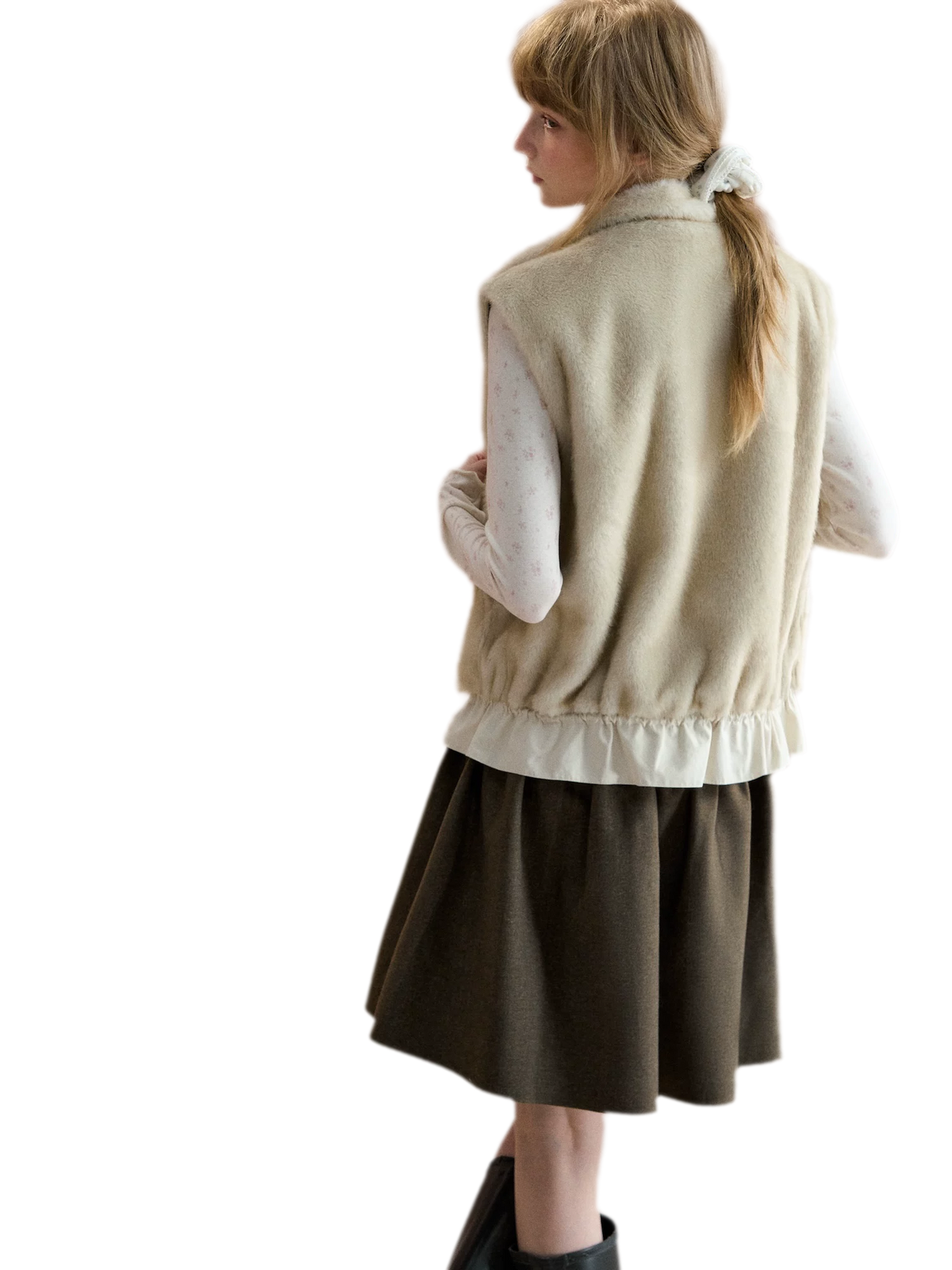 Reversible Plush Stand-Collar Vest