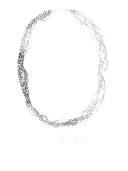 Silver Tube Sweater Necklace
