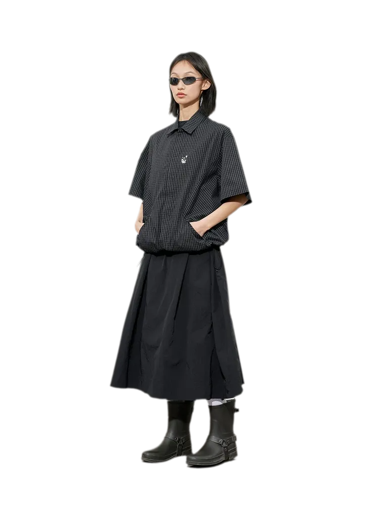 Structured Plaid Short-Sleeve Shirt