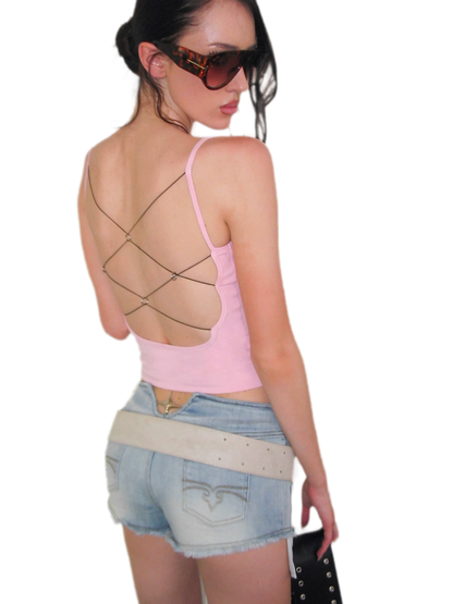 Cross Back Ribbed Cami
