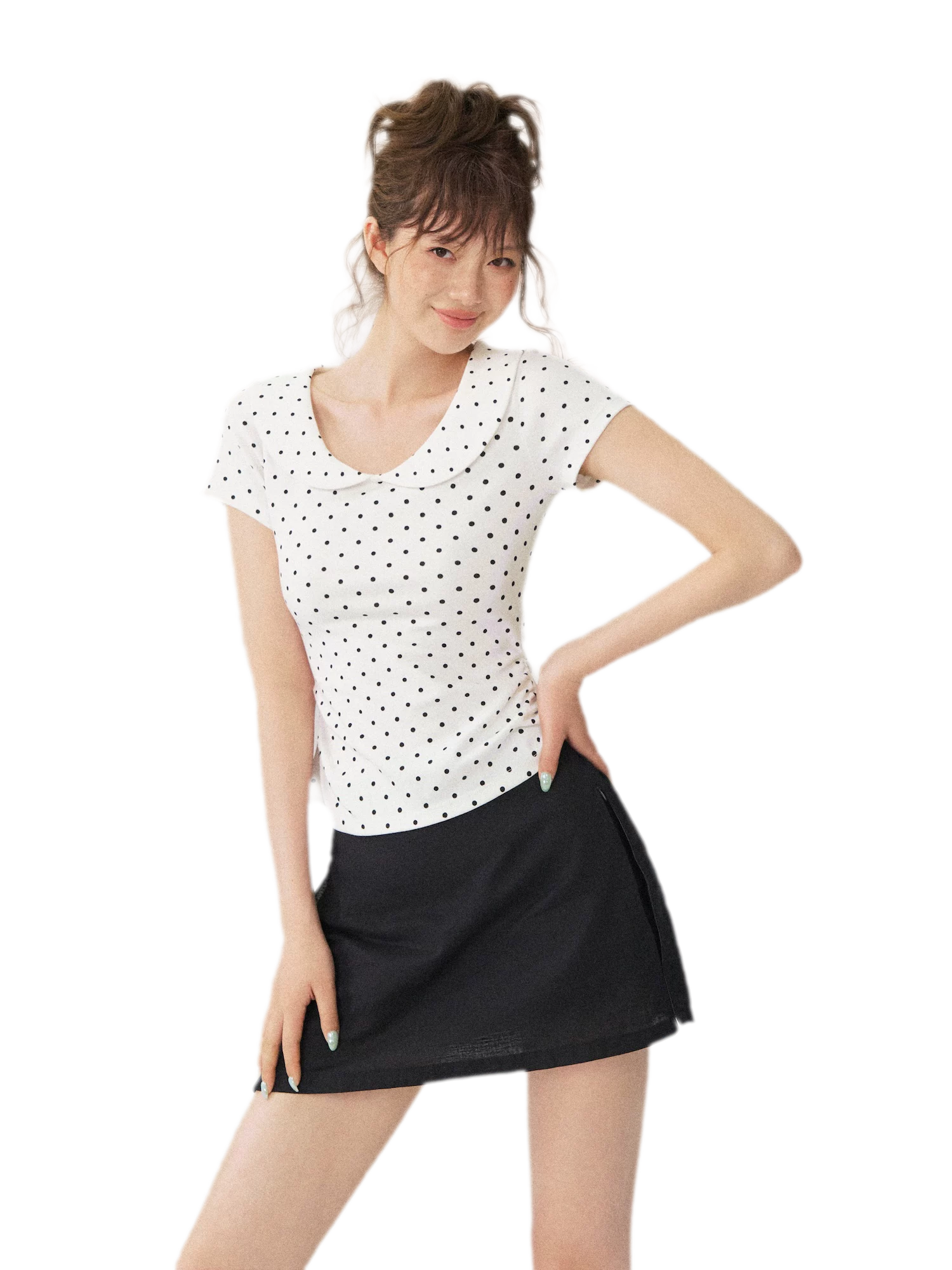 Polka Dot Tie Back T-Shirt