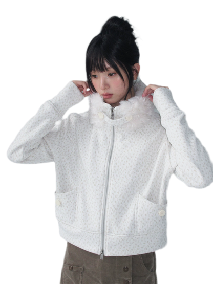 Brushed Jacquard Cropped Jacket