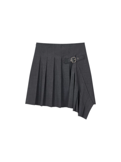 Asymmetric Pleated Strap Skirt