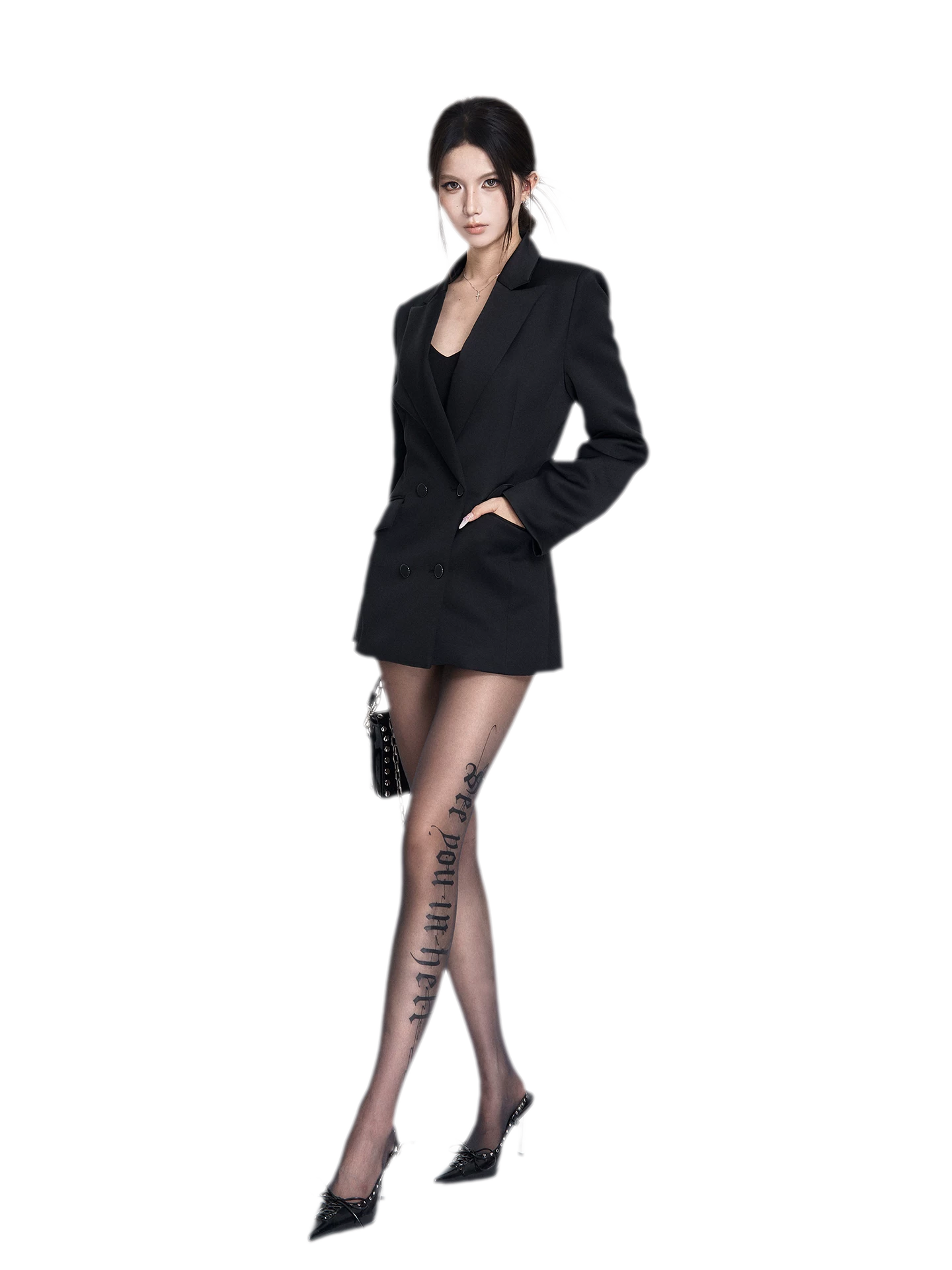Gothic Letter Black Tights