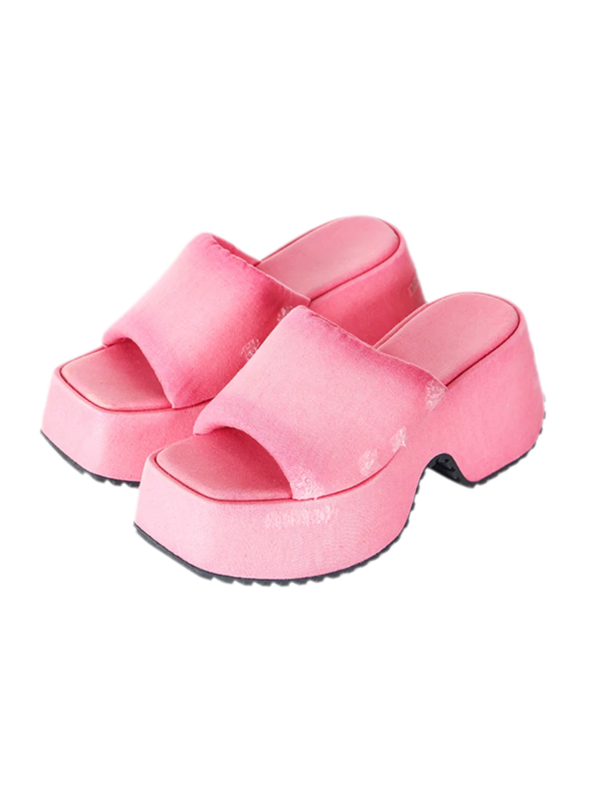 Washed Platform Slippers