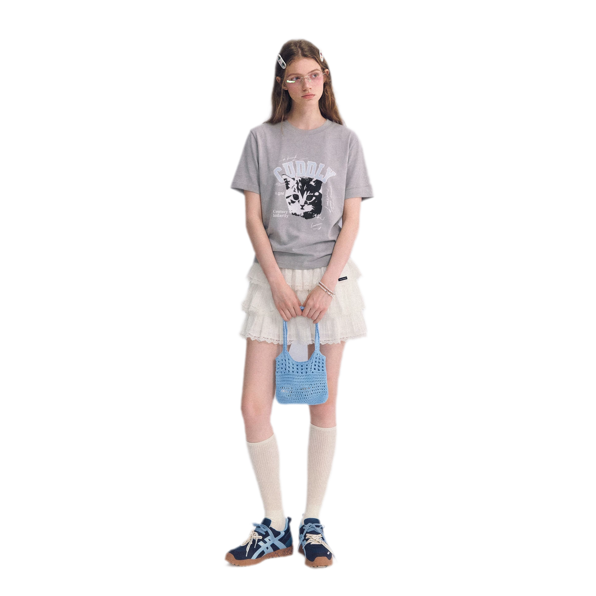 Cat Print Relaxed T-Shirt