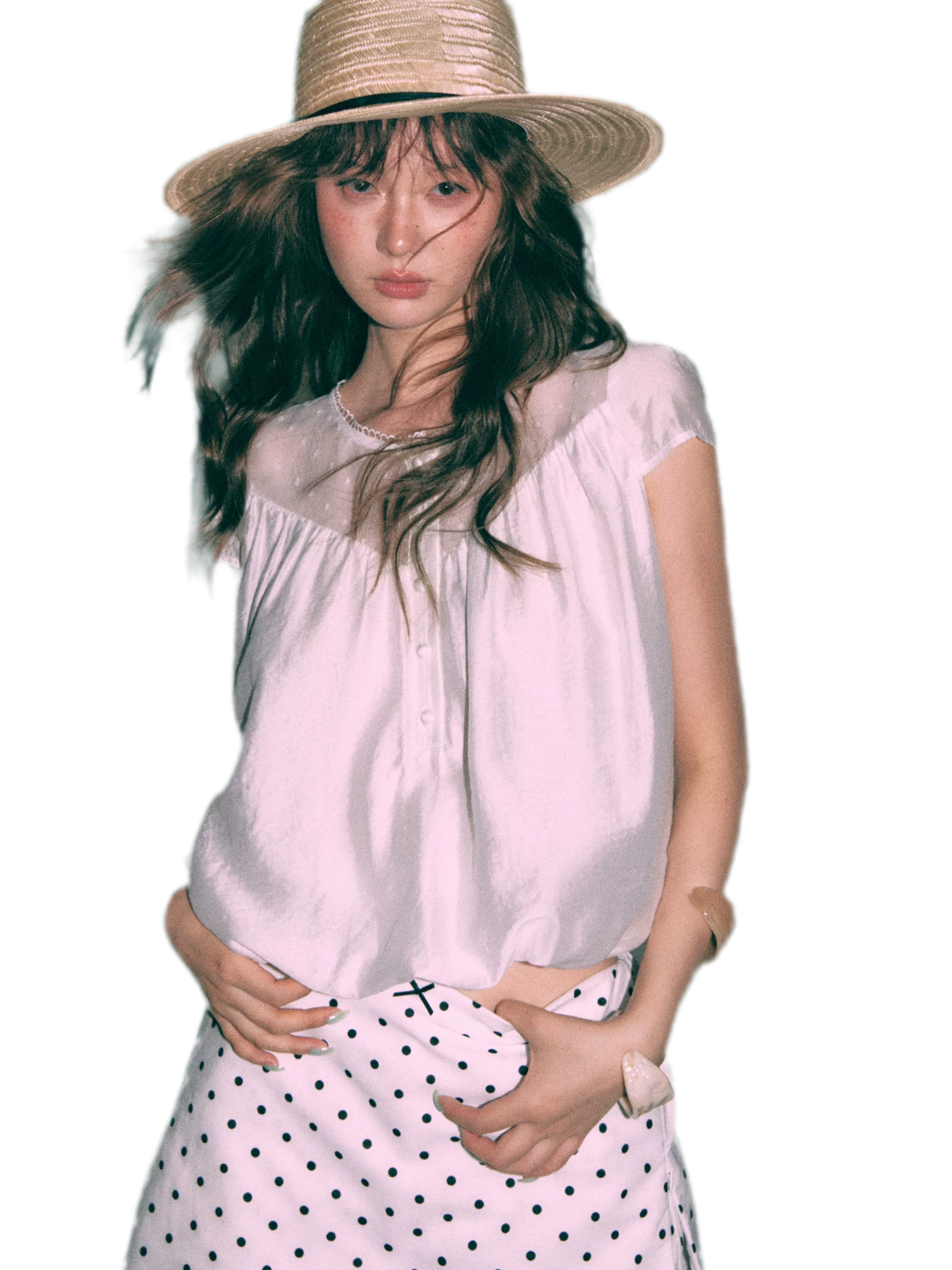 French Puff Short Blouse