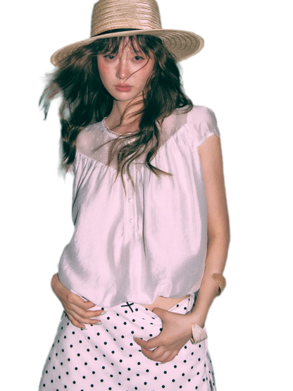 French Puff Short Blouse