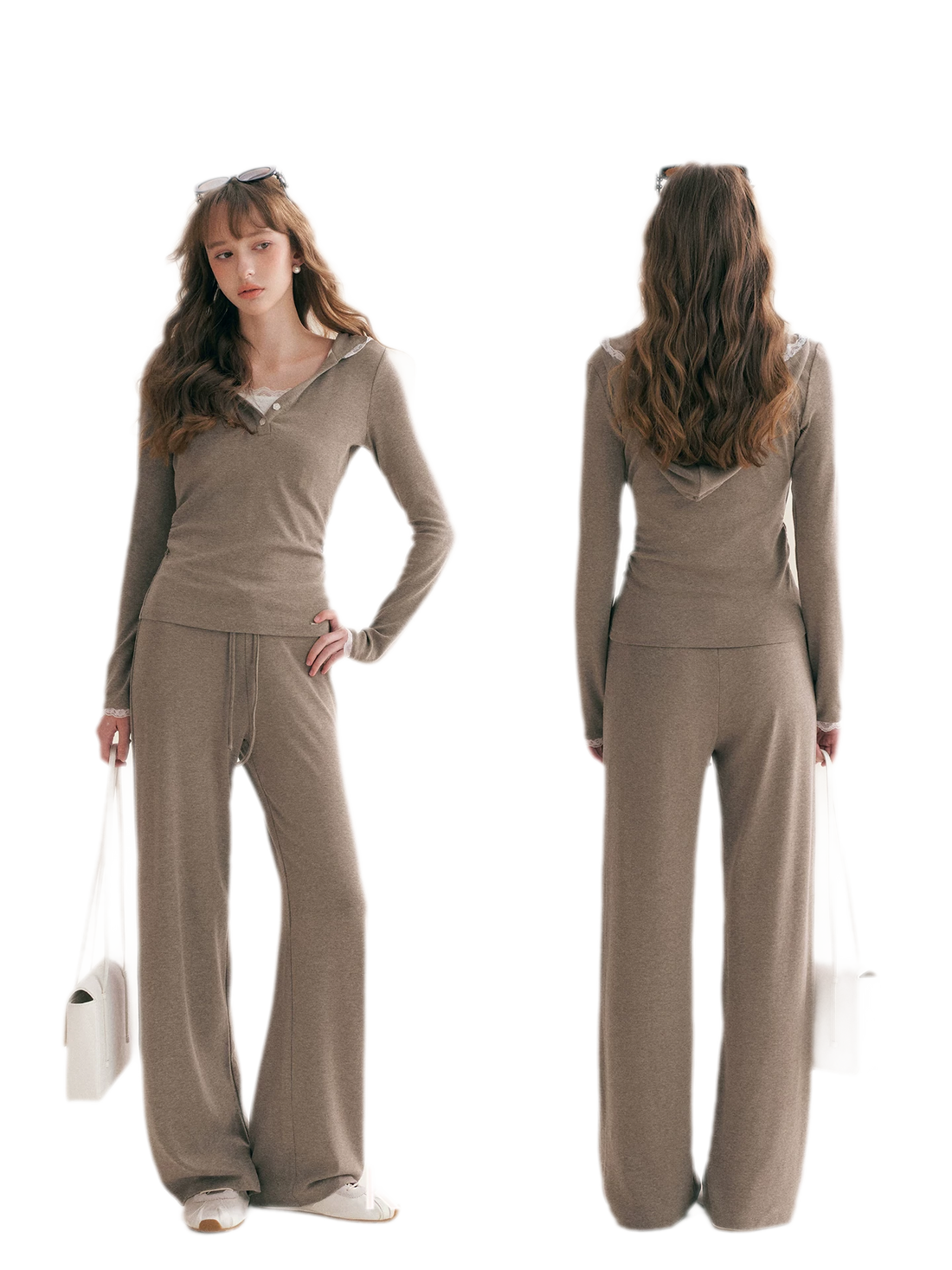 Lace-Trim Layered Two-Piece Set