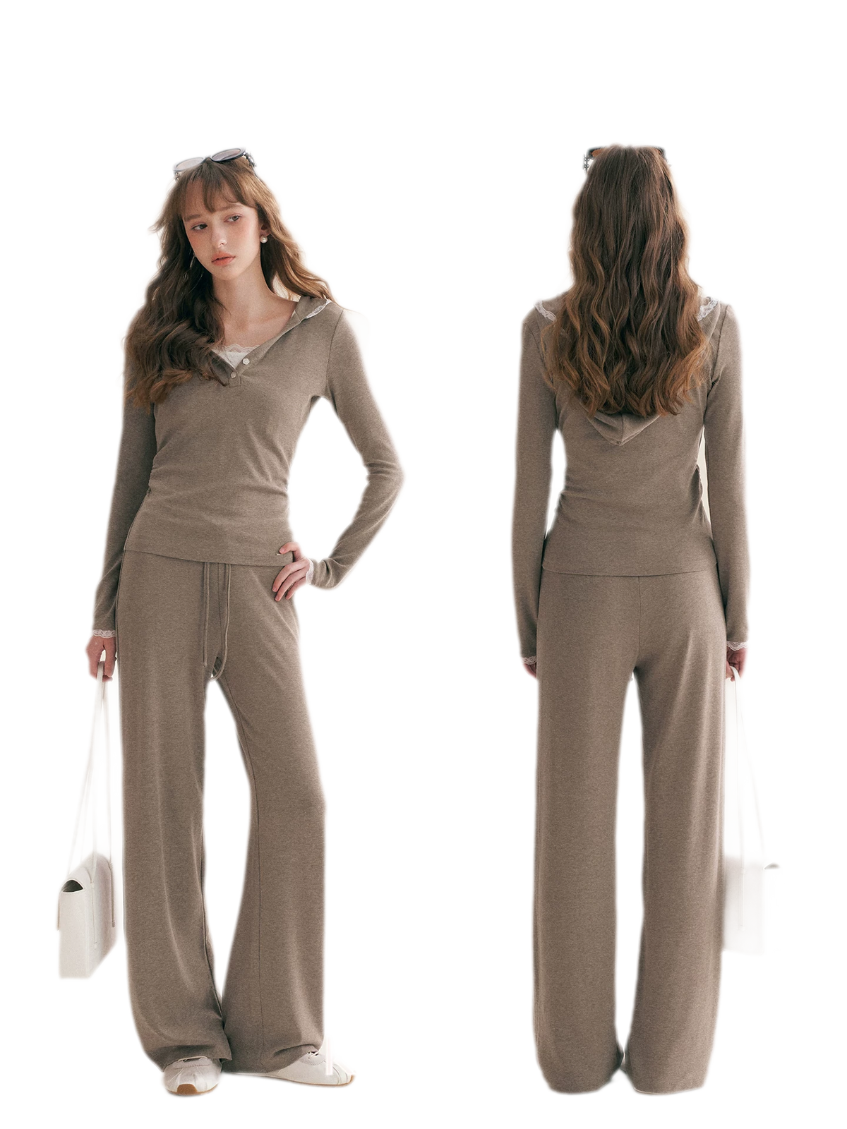 Lace-Trim Layered Two-Piece Set
