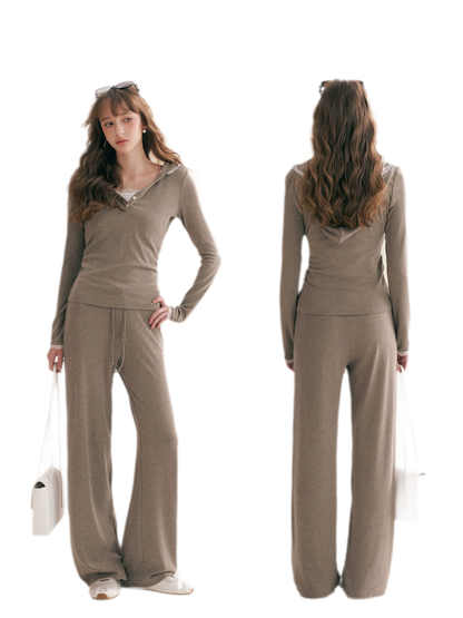 Lace-Trim Layered Two-Piece Set
