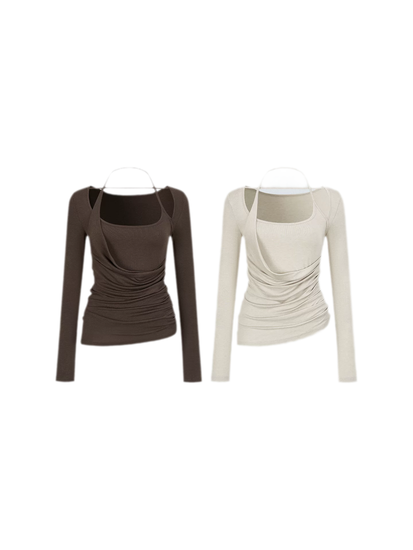 Deconstructed Ruched Halter T-Shirt