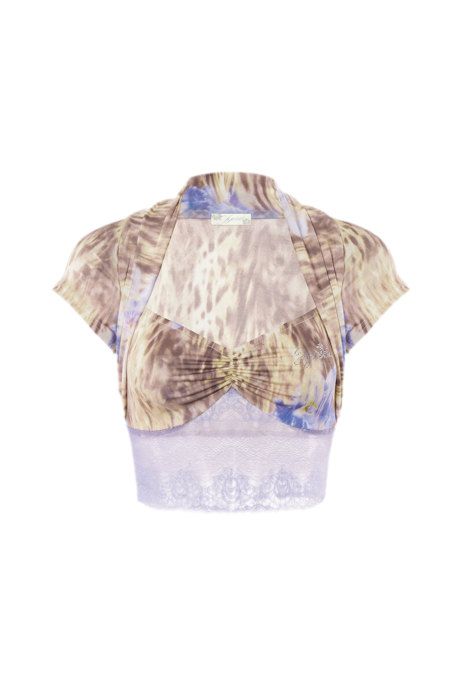 Y2K Millennium Lace Leopard Print Top