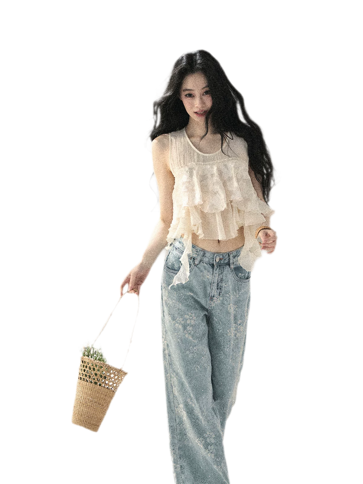 Moonlight Chiffon Crop Top