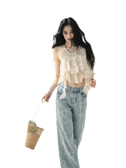 Moonlight Chiffon Crop Top