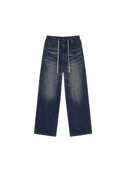 Vintage Wash Wide-Leg Jeans