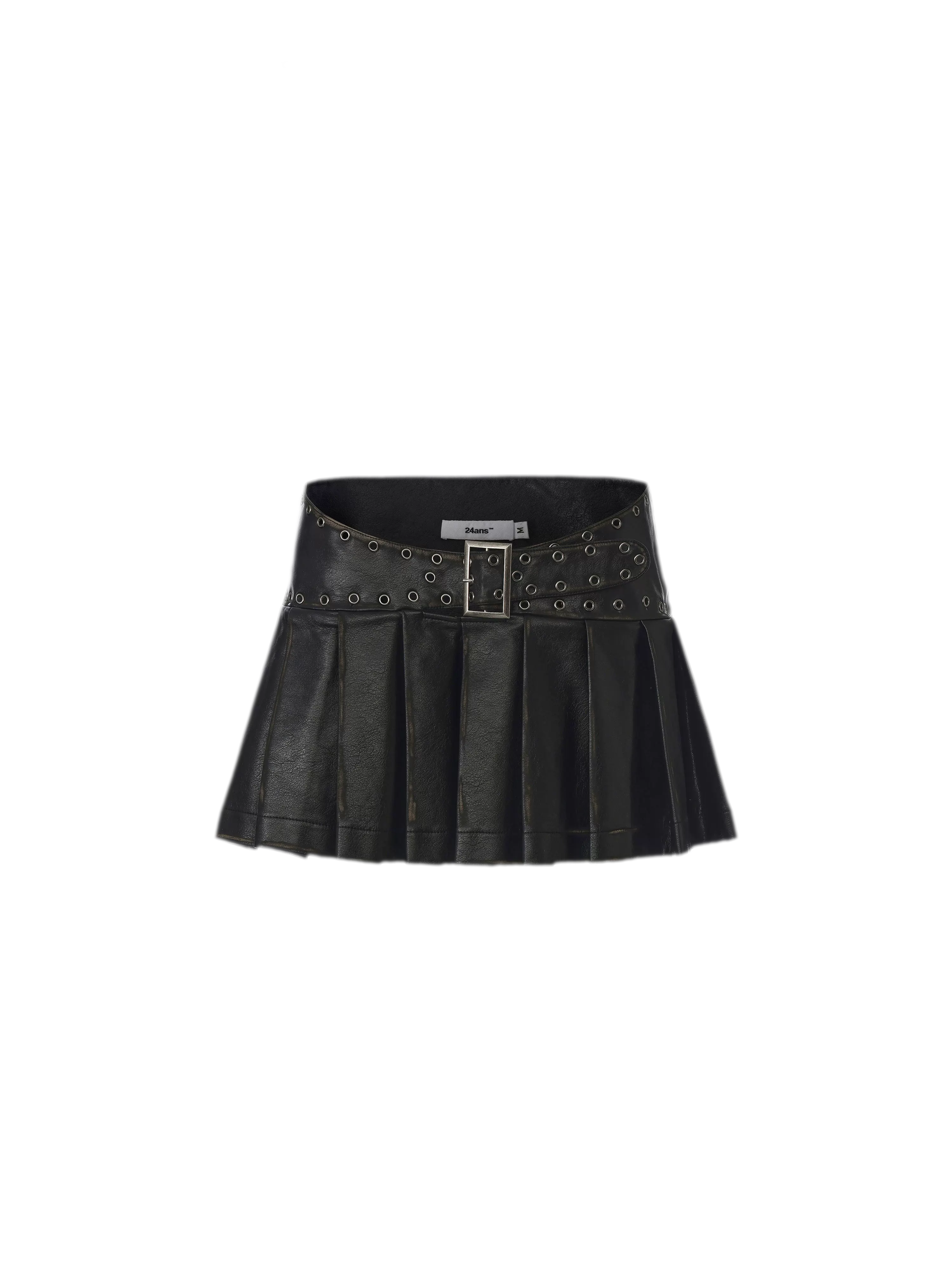 Washed PU Mini Skirt