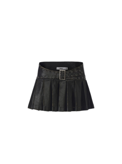 Washed PU Mini Skirt