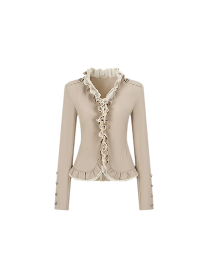 Ruffle Mesh Waist Jacket