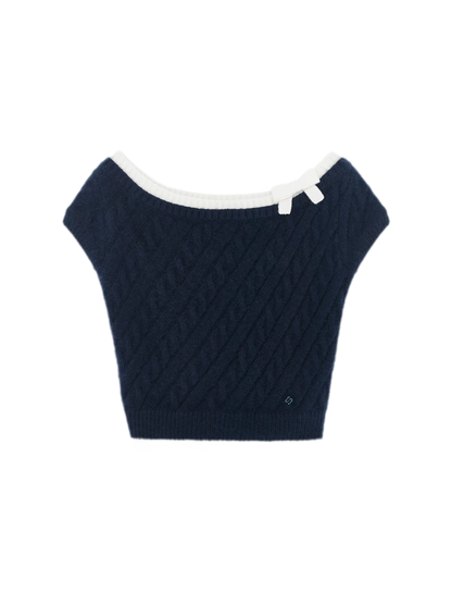 Cable Knit Off-Shoulder Top