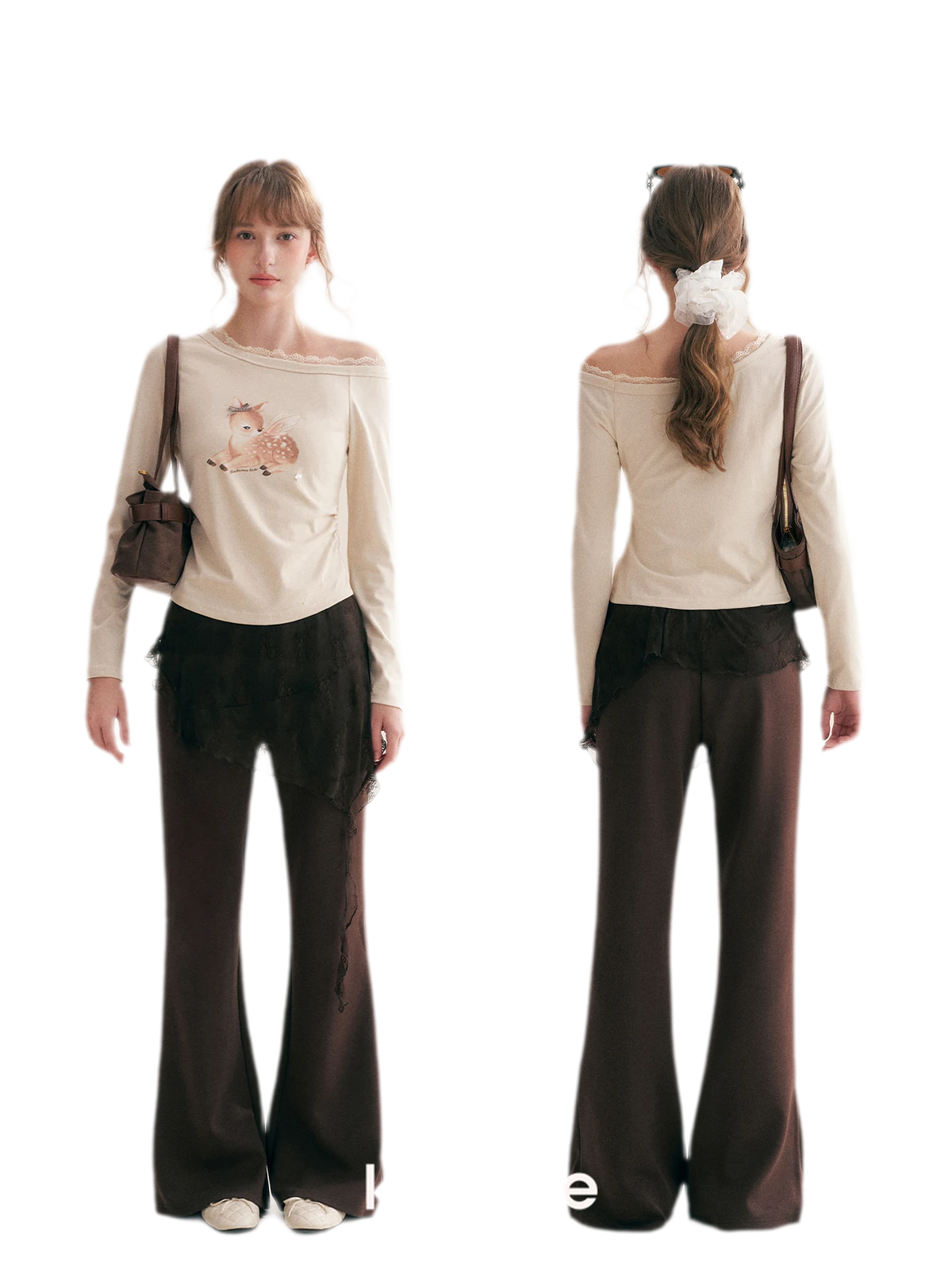Hand-Drawn Lace-Trim T-Shirt