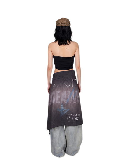 Graffiti Print Silk Scarf