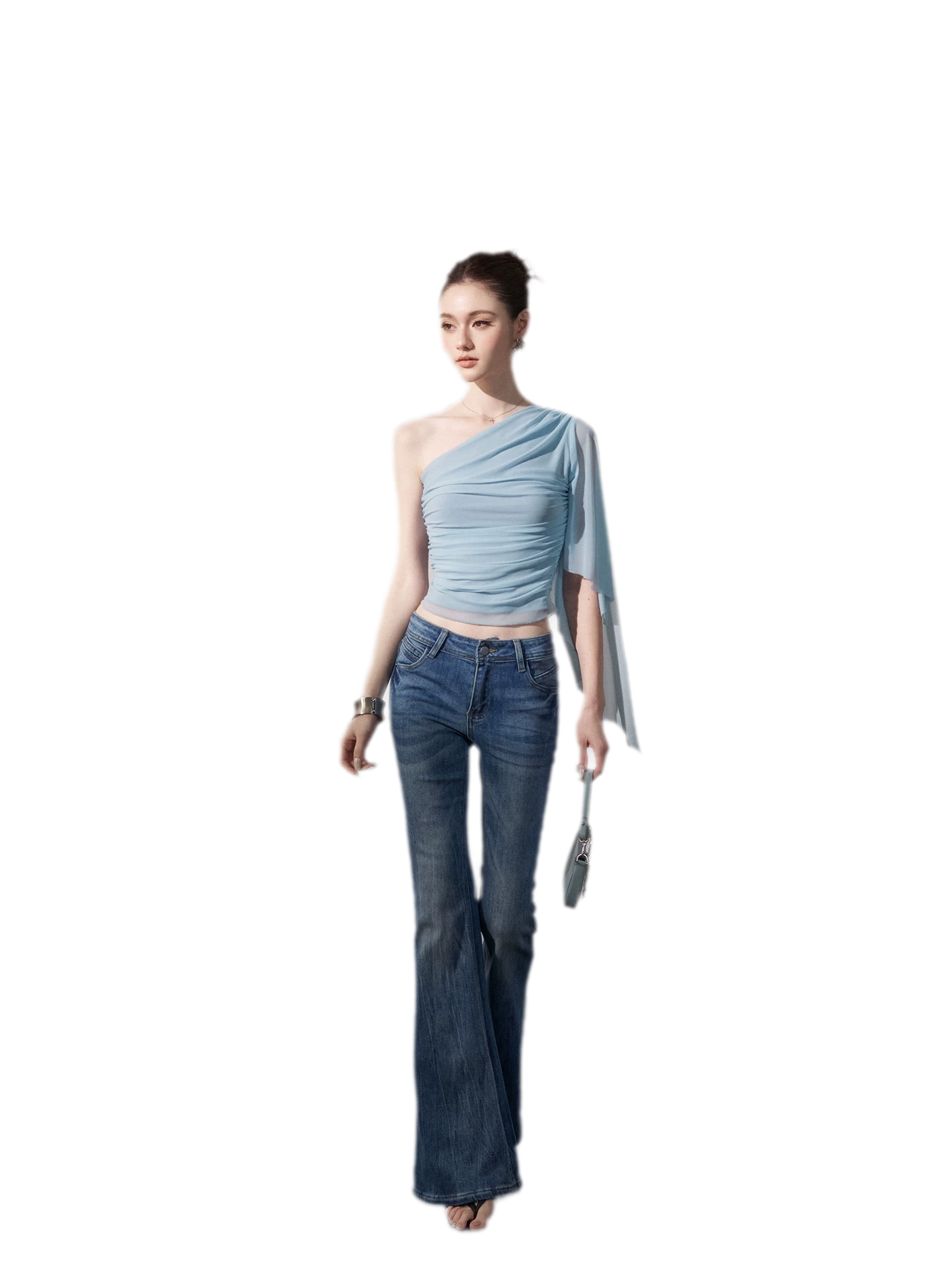 Ruched One-Shoulder Top