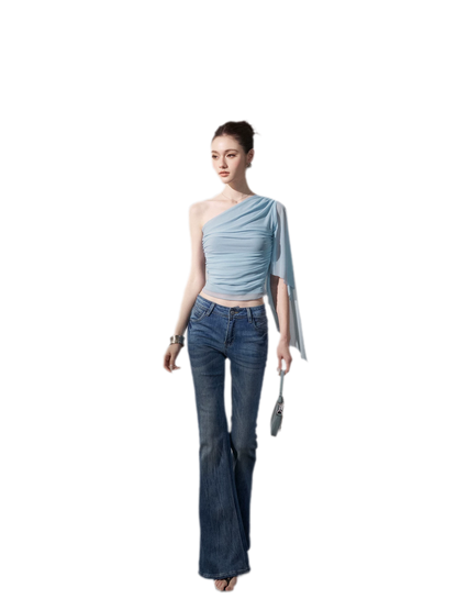 Ruched One-Shoulder Top