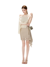CYNR Sheer Drape Off-Shoulder Dress – view 6