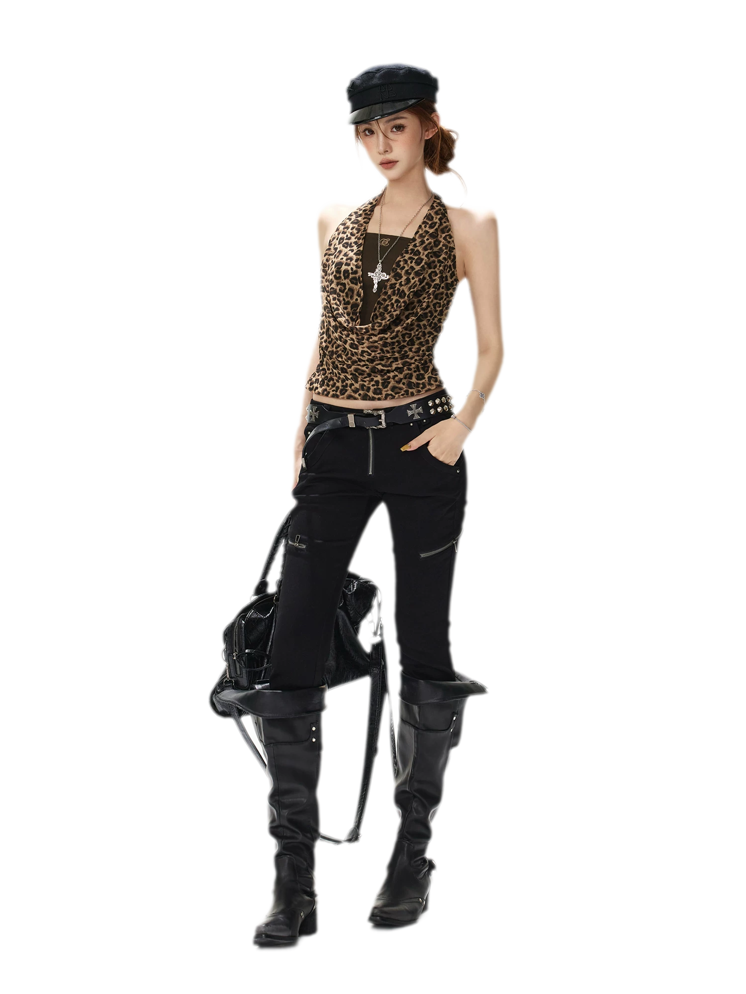 Leopard Sheer Halter Top