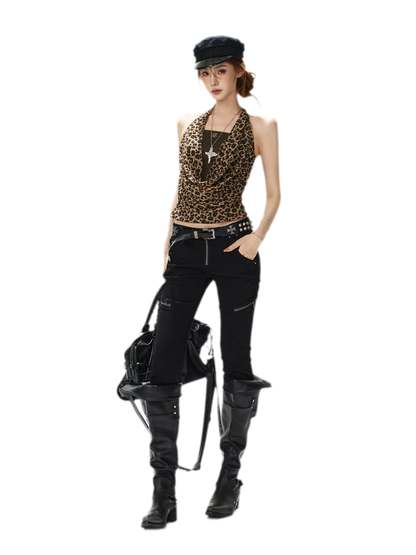 Leopard Sheer Halter Top
