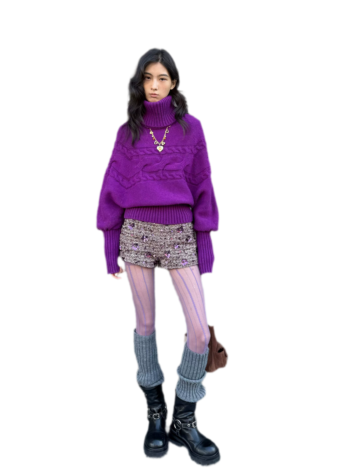 Sequin Bouclé Fitted Shorts