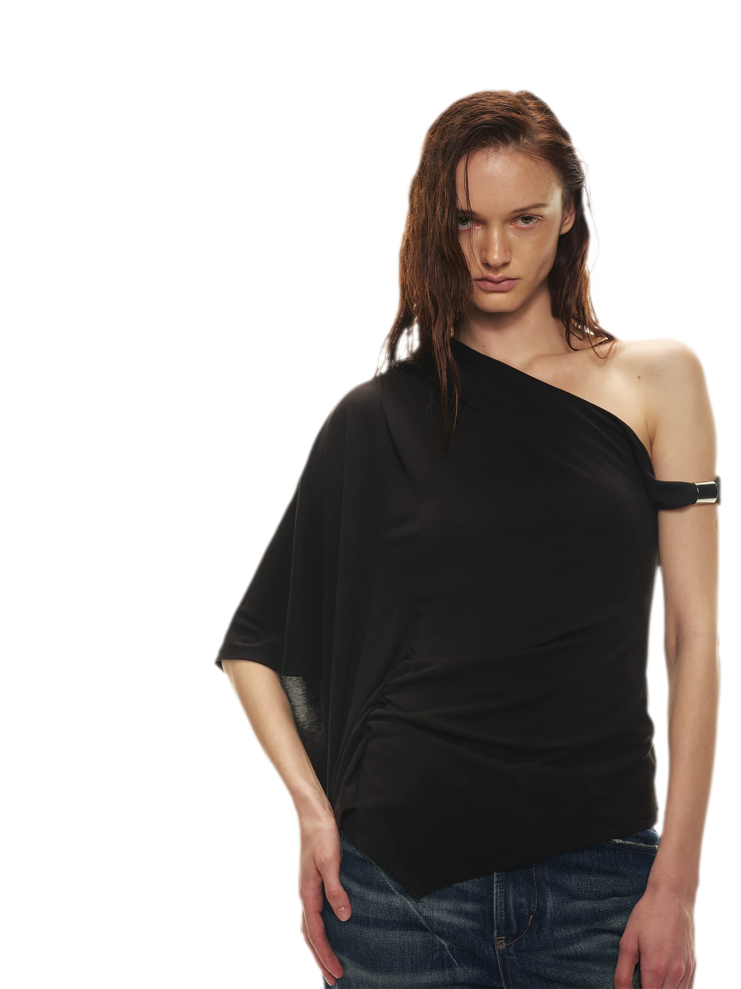Modal Asymmetrical Single-Shoulder Top