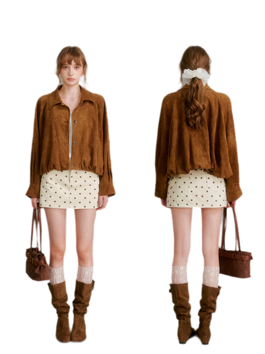 Faux Suede Relaxed Short Jacket