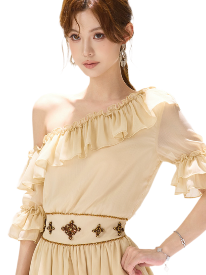 CYNR Beaded Off-Shoulder Dress – view 6