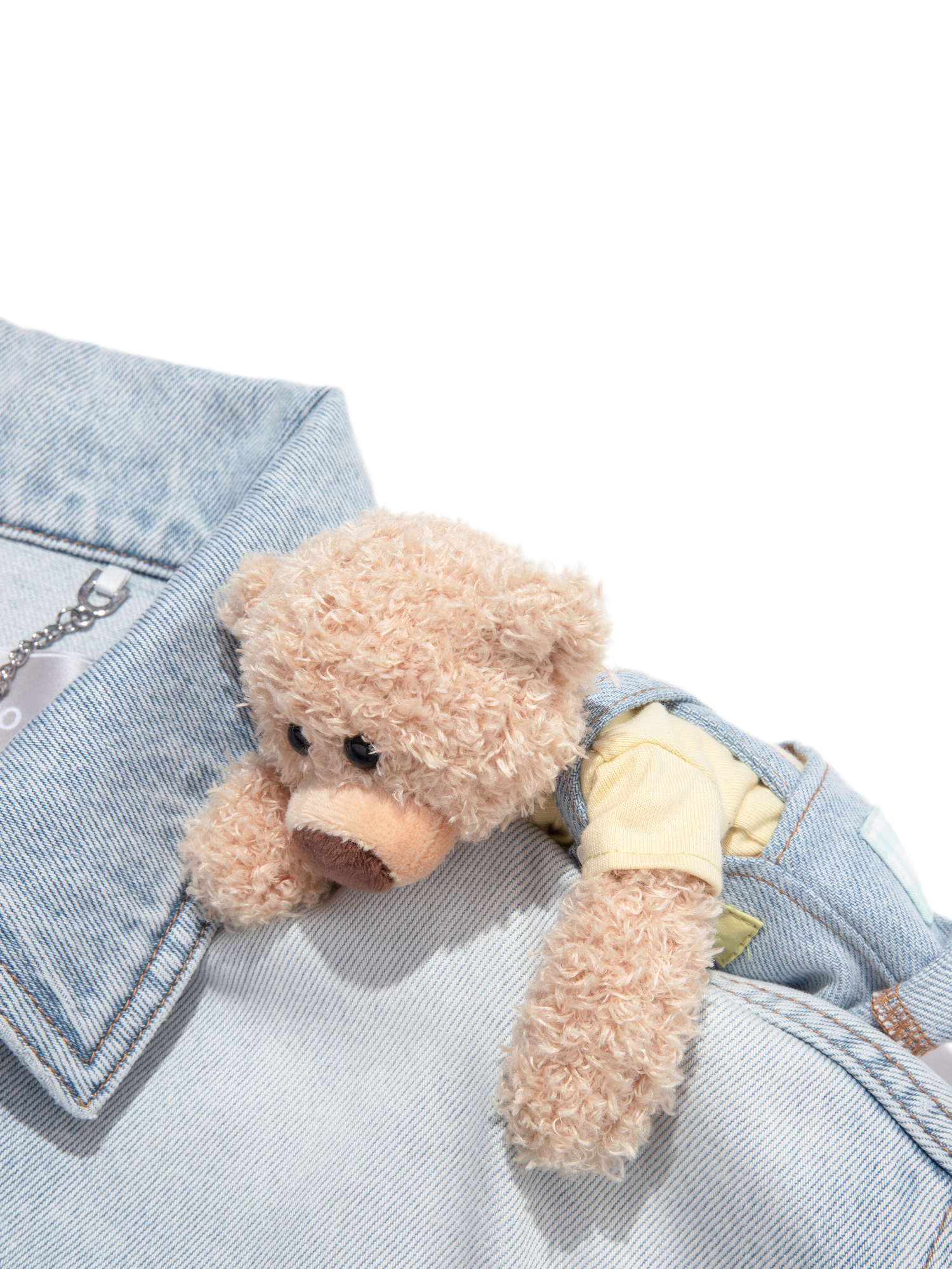Plaid Cuffed Denim Jacket
