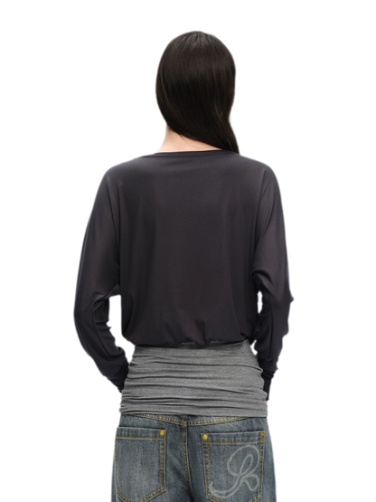 Lyocell Asymmetric Off-Shoulder Top