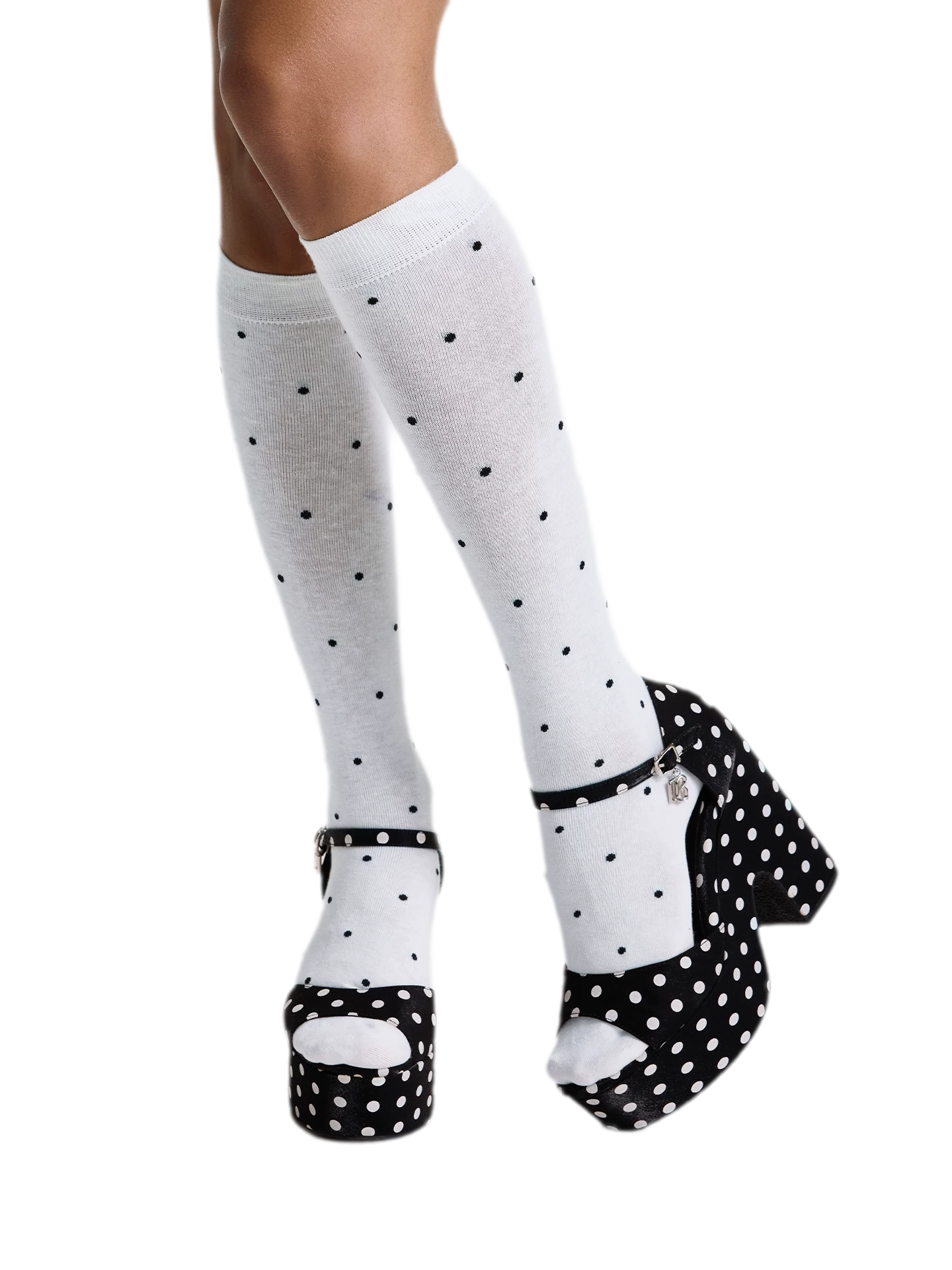 Polka Dot Platform Heel Sandals