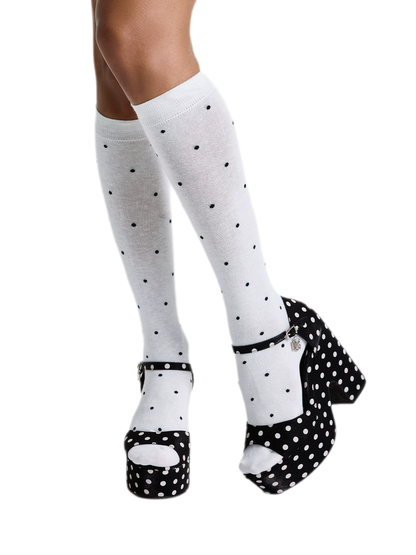 Polka Dot Platform Heel Sandals