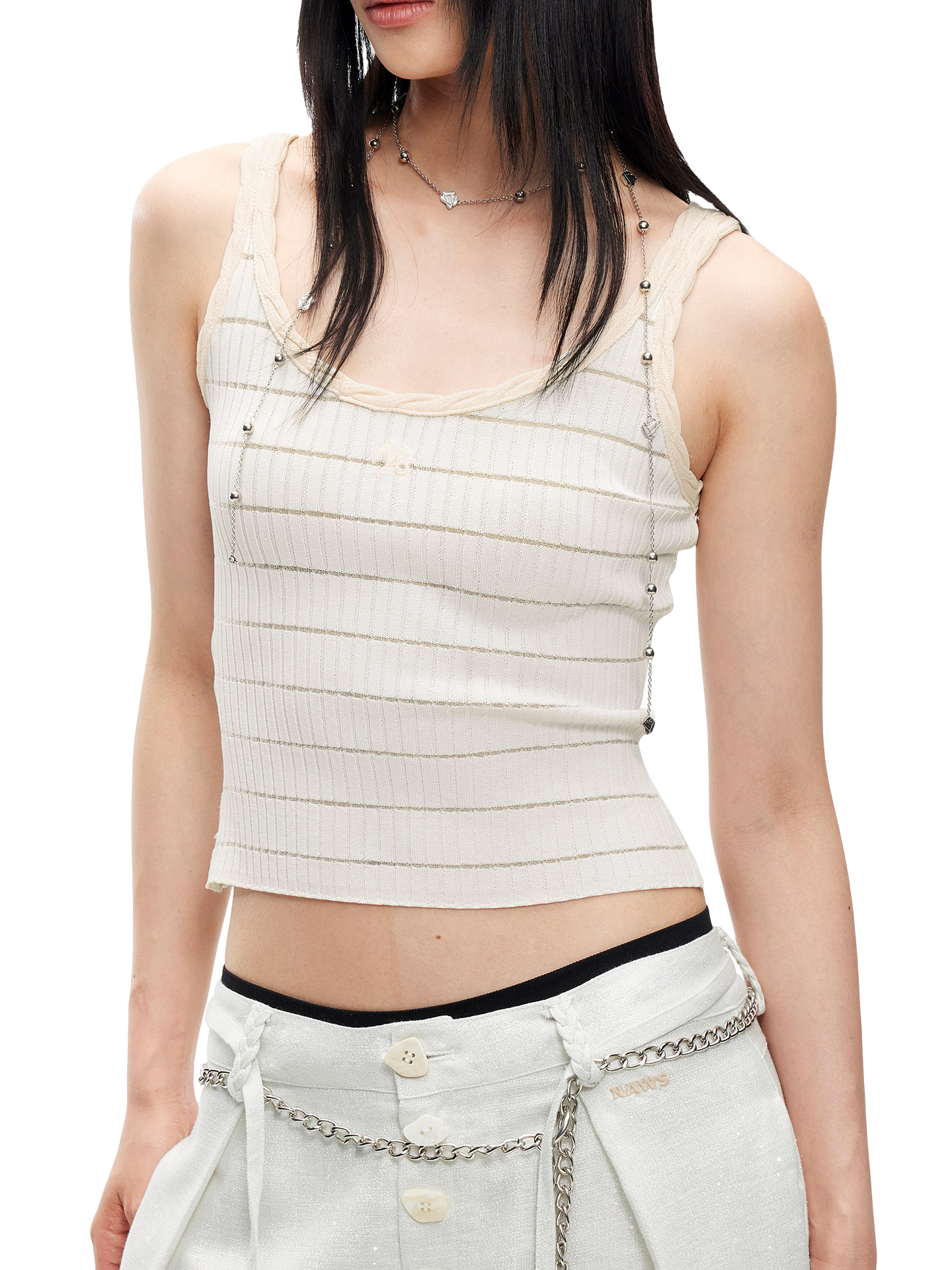 Ghost Weave Slim Fit Jacquard Tank Top