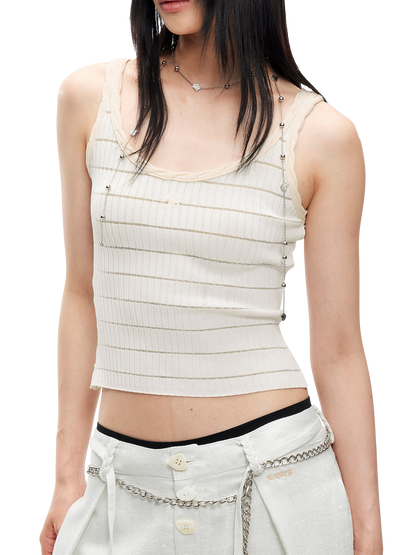 Ghost Weave Slim Fit Jacquard Tank Top