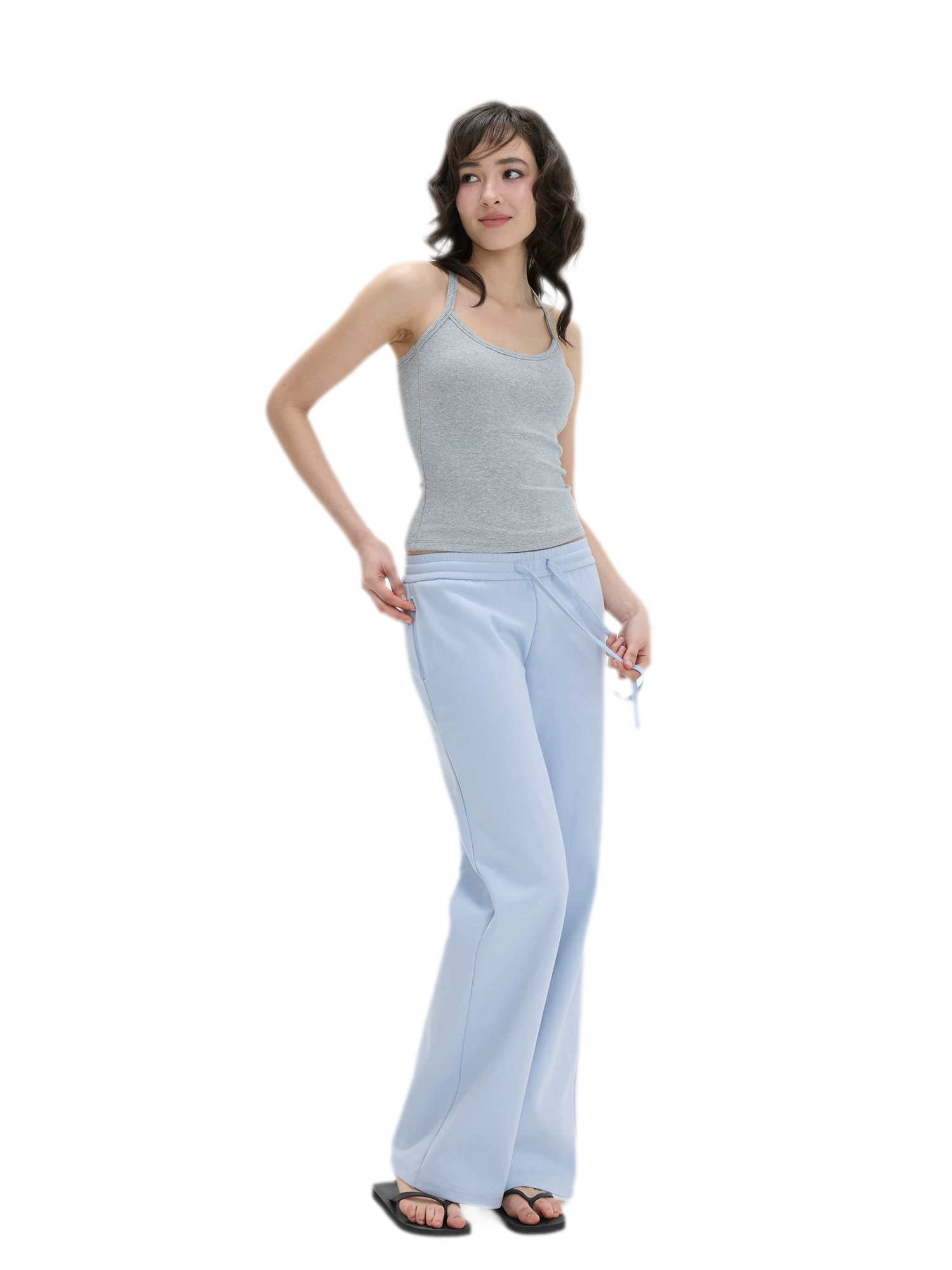 Low-Rise Wide-Leg Loose Sweatpants