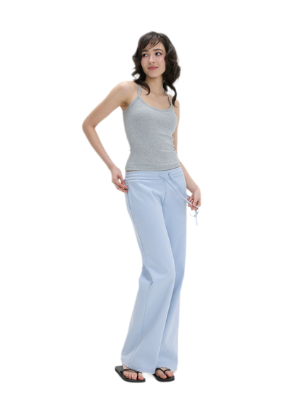 Low-Rise Wide-Leg Loose Sweatpants