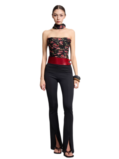 Ruched Strapless Bustier Top