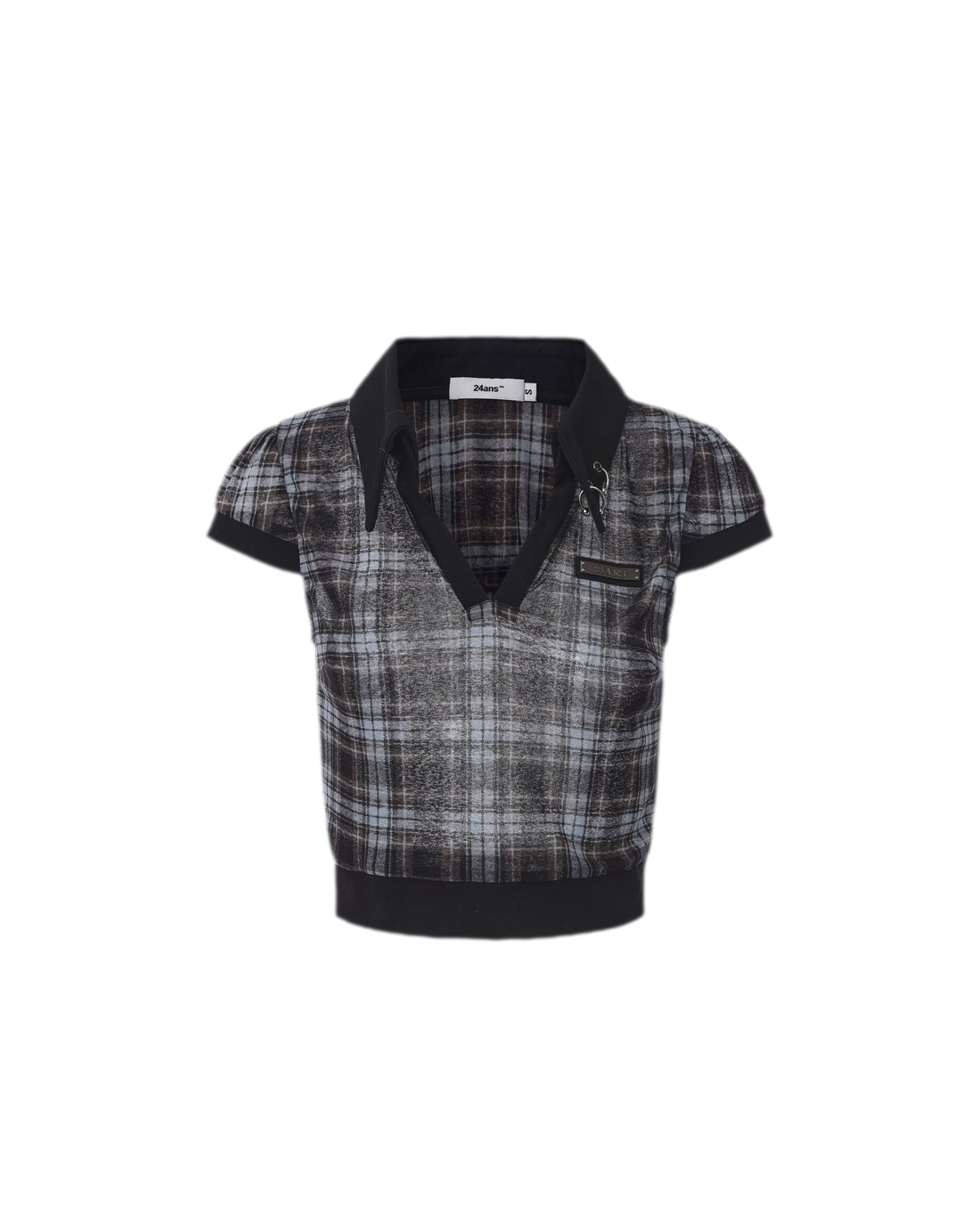 24ANS Distressed Plaid Tee – T-Shirts &amp; Polos